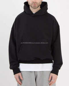 เสื้อฮู้ดดี้ทรงครอปพิมพ์ลายตามสั่งสำหรับผู้ชาย ผ้าคอตตอน 100% หนา 460-500 แกรม ทรงกล่อง ไซส์ใหญ่พิเศษ สีน้ำเงินไคลน์ - Product Image 4