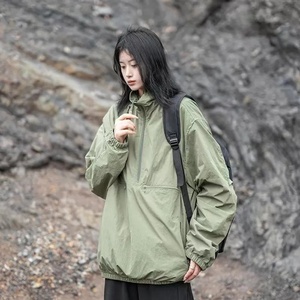 Haute qualité en gros Logo personnalisé hommes 1/4 fermeture éclair col montant coupe-vent léger quart fermeture éclair vestes de survêtement pour hommes - Product Image 5