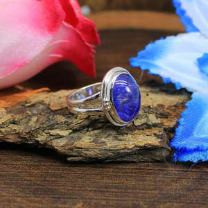 Bague en pierres précieuses tanzanite certifiée IGI 92.5 argent forme marquise coupe ovale platine or jaune placage rhodium réglage de la lunette - Product Image 5