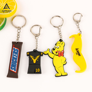 AIFRAN Promotional Gift Custom Logo PVC Keychain 3D Soft Rubber Keyring Personalized Brand Souvenir Silicone <b>Key</b> <b>Holder</b> - Product Image 3