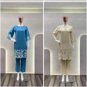 Conjunto de tela de Chinon pesado exclusivo de diseñador Premium, trabajo de bordado intrincado, traje étnico elegante para mujer - Product Image 6