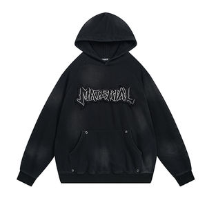 Otoño Invierno Hombres de alta calidad Heavy Hoodie Wasteland Style American Washed Solid Pattern Digital Plain Dyed Techniques - Product Image 3