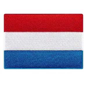 Bendera negara dari Luksemburg Patch lambang nasional sulaman besi di, Bendera Luksemburg Patch bordir Applique