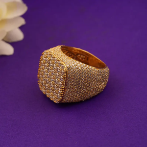 Anillo Cuadrado Clásico de Plata con Diamantes Moissanite Redondos Brillantes, Estilo Hip Hop, para Hombre - Product Image 2