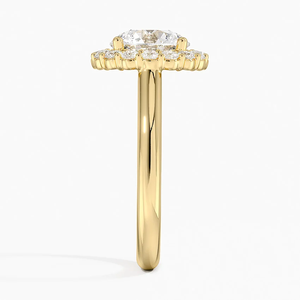 Vente chaude ovale coupe VVS laboratoire diamant cultivé 14K or jaune fleur bague de fiançailles haut de gamme bijoux de qualité supérieure de l'inde - Product Image 2