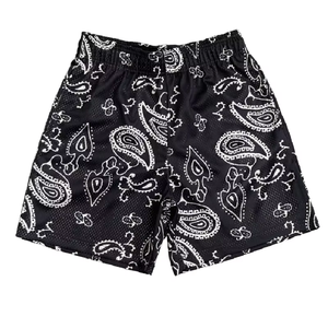 Shorts de sport décontractés pour hommes High Street 100% polyester séchage rapide toile respirante unie taille haute ample entraînement plage DDP - Product Image 1