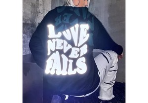 Nueva Llegada, Sudadera de Cuello Redondo con Mangas Regulares, Estampado Animal, Forro Reflectante, Tejido de Poliéster/Algodón, Ropa Urbana de Invierno - Product Image 4