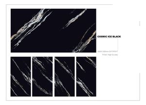 Azulejos de porcelana de alto brillo cósmico negro hielo 600x1200mm moderno centro comercial escolar Europa madera mármol antideslizante esmaltado cuadrado rústico - Product Image 2