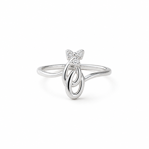 Luna Kitty 18K Gold Plated Brass Geometric CZ <b>Ring</b> - Product Image 6