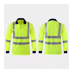 Camisetas DE SEGURIDAD reflectantes de manga larga transpirables de alta visibilidad para hombres para Polo de construcción - Product Image 5