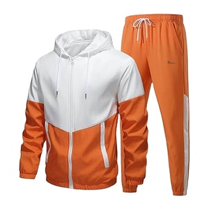 Custom Women Orange White Tracksuit Set Hoodie and Jogger Pants Casual Sportswear OEM ODM Supplier Breathable Quick-Dry - Product Image 2