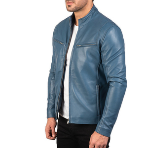 Veste en cuir de motard unisexe, couleur personnalisée, style streetwear, tissu en toile de peau de mouton, devant droit, prête pour l'hiver, personnalisable - Product Image 3
