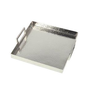 Bandeja de servicio de metal de diseño simple de forma rectangular con asas de diseño elegante de acero inoxidable a buen precio - Product Image 6