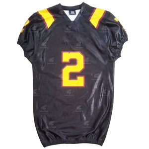 ชุดกีฬาผ้าโพลีเอสเตอร์สำหรับผู้ใหญ่ชุดฟุตบอลอเมริกันผ้าเจอร์สีออกแบบใหม่ล่าสุด - Product Image 1