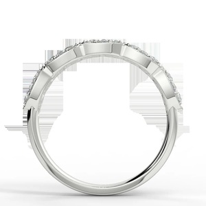 Anillo de diamante cultivado en laboratorio redondo certificado IGI en anillo o banda de boda o compromiso de oro blanco de 14 quilates - Product Image 4