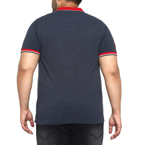 2025 hommes coupe ajustée solide grande taille pour Polo à manches courtes coton tricoté tissu respirant à la mode pour l'automne Fitness - Product Image 5