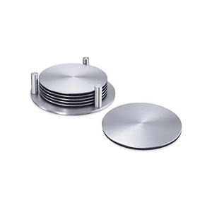 Round Shape <b>Gold</b> Plated Metal <b>Coaster</b> with Holder for Kitchenware Glass Cup Mug Tea Serving <b>Coasters</b> Mats & Pads - Product Image 5