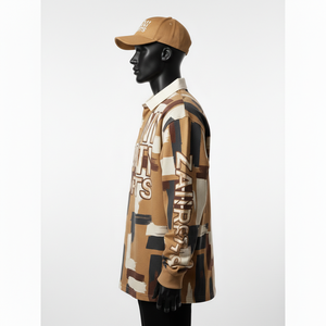 T-shirt de rugby pour homme en coton et polyester de qualité supérieure 240 GSM, tissu doux et respirant, imprimé aux tons terre, logo par transfert thermique, évacuation de l'humidité - Product Image 3