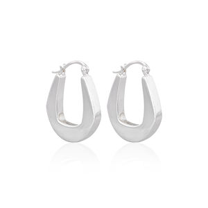 Pendientes de Plata de Ley 925 Hechos a Mano con Diseño Étnico, Joyería Fina Personalizada, Aro de Plata Simple para Bodas, de Fábrica - Product Image 1