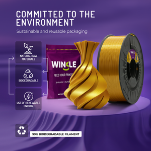 Filamento PLA de Seda WINKLE de 1.75 mm, Dorado, 1 kg, Impresora 3D, Alta Precisión, Material Biodegradable Suave, Fácil de Imprimir, Venta al por Mayor, FDM - Product Image 5