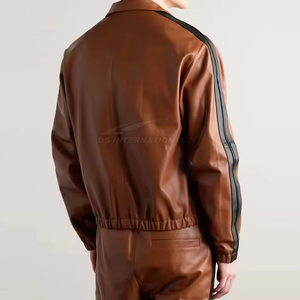 Chándal de Cuero para Hombre con Chaqueta con Cremallera y Pantalones de Cuero para una Moda Urbana Elegante - Product Image 6