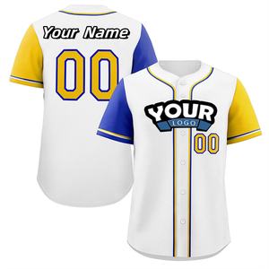 American Stitched Blank Benutzer definierte Farbe <span class=keywords><strong>2</strong></span>-seitige benutzer definierte Logo Stickerei Digitaldruck Knopf Cheer Baseball Jersey 100% Polyester - Product Image 6