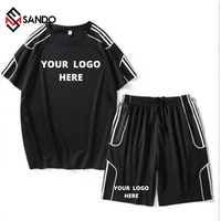 Conjuntos de Ropa Casual de Verano para Hombre con Diseño OEM y Logotipo Personalizado, Camisetas y Pantalones Cortos Transpirables, de Secado Rápido y Duraderos con Estampado