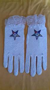 Patch brodé personnalisable pour gants maçonniques, vente en gros OEM, blanc, confortable, respirant, séchage rapide, anti-boulochage, petit prix, usage quotidien - Product Image 3