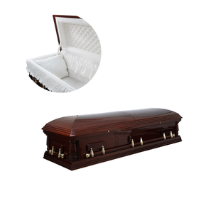Ataúd de madera maciza Fabricación personalizada Diseño OEM ODM Entrega rápida del fabricante de suministros funerarios de Vietnam - Product Image 1