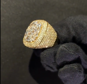 Anillo de compromiso de boda unisex de oro amarillo sólido de 14 quilates personalizado RB GEMS, Baguette chapada en rodio de diamante cultivado en laboratorio IGI para - Product Image 5