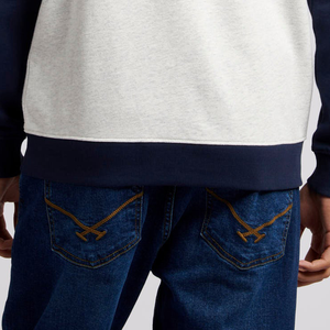 Suéter de Cuello Redondo al por Mayor, Personalizado OEM, Hombros Caídos, 100% Algodón, Corte Regular, Estilo Pullover, 1/4, para Hombre, Lavado a la Piedra, Bordado en la Parte Delantera - Product Image 6