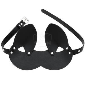 หน้ากากหนังแท้สำหรับการพันธนาการ ราคาส่ง คุณภาพดี สายรัดปรับได้ ดีไซน์สวมใส่สบาย - Product Image 3