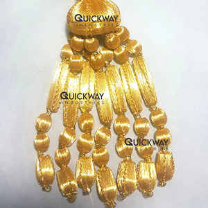 Gold Beaded Acorn <b>Tassel</b> Handmade Bullion <b>Fringe</b> for Vestments Church Decor & Fashion Accessories Wholesale Customizable - Product Image 1