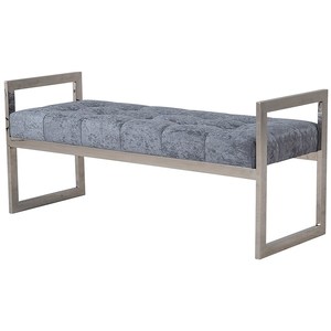 Latest Design Metal Bench Furniture Gray Velvet Upholstery <b>Storage</b> Metal Bench Removable Cover for Home Living Bedroom - Product Image 1