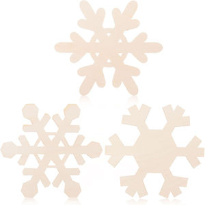 Adornos de copos de nieve de madera para manualidades DIY corte láser madera árbol de Navidad decoraciones colgantes decoración de fiesta y regalo - Product Image 4