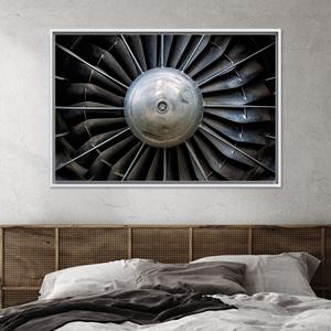 Détail mécanique industriel : élégante œuvre d'art sur toile imprimée, toile encadrée blanche - Product Image 1