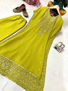 Ensemble pantalon et kaftan en faux georgette nouvellement lancé pour le bureau et les tenues décontractées à un prix abordable Vêtements ethniques Pantalon et kaftan - Product Image 6