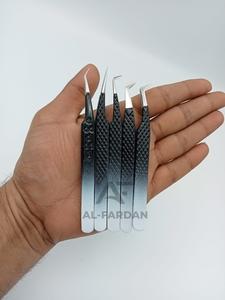 Pince à cils en acier inoxydable durable avec logo personnalisé, 5 pièces avec boîte à cartes, pince à cils à pointe en fibre - Product Image 4