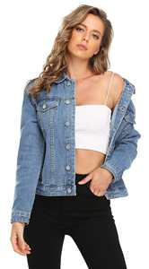 Wholesale New Fashion Multicolor Button <b>up</b> Plus Size Women Coats and Denim Jacket Winter 2024 Customized <b>Jean</b> Denim Jackets - Product Image 3