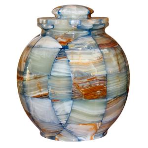 Urna de mármol multicolor Triumph Onyx, urna de cremación de mármol moderna Multi Onyx, urna multicolor de mármol Onyx - Product Image 2