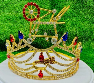 Couronne HOJ réglable en or avec strass, couronne maçonnique HOJ, Héroïnes de Jéricho, couronne grand-worthy en or avec étui 2025 - Product Image 6
