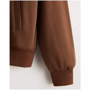 Sudadera con Capucha y Cremallera Marrón de Primera Calidad para Mujer, Sudadera Gruesa de Forro Polar para Invierno, Éxito de Ventas - Product Image 4