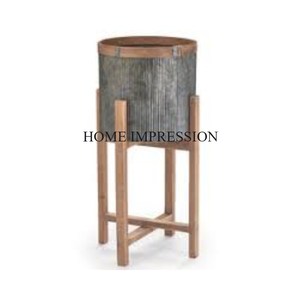 Support en bois galvanisé de qualité de luxe Pots de fleurs Jardinières d'intérieur élégantes pour la maison Coin Jardin Application en vente - Product Image 5