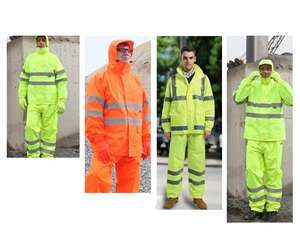 Juego de lluvia de PU impermeable para hombre y mujer, traje reflectante de alta resistencia, equipo de lluvia de seguridad para exteriores - Product Image 4