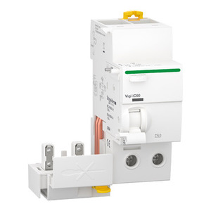 For SCHNEIDER ELECTRIC A9Q01240 Vigi IC60 2P Miniature Circuit Breaker 40A 30mA AC Type Earth Leakage Add-On <b>Block</b> - Product Image 1