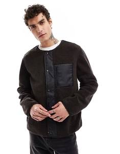 Wholesale Custom 100% Cotton Solid Color Zipper Sherpa Pullover Hooded Winter Coat Polar Thermal Fleece Hoodies <b>Jackets</b> for Men - Product Image 1