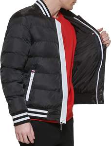 Blouson Bomber matelassé pour homme avec poignets en tricot côtelé doux et fermeture éclair - Product Image 5