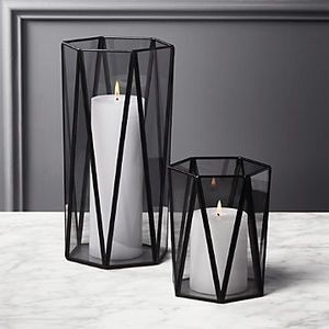 Luxe Appeal Modern Gold Metal Candle <b>Lantern</b> <b>Tall</b> Decorative Geometric <b>Lanterns</b> for Indoor Outdoor Home Garden Wedding Decor - Product Image 1
