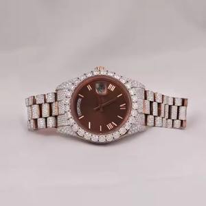 นาฬิกาข้อมือประดับเพชรสุดหรูสำหรับผู้ชายผลิตจากสเตนเลสสตีลนาฬิกาแบรนด์เนมอัตโนมัติที่ดีที่สุด - Product Image 1