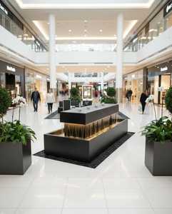 Fontaine de jardin classique à étages |   Fontaine d'eau en pierre noire/béton |   Décoration extérieure traditionnelle à trois niveaux - Product Image 6